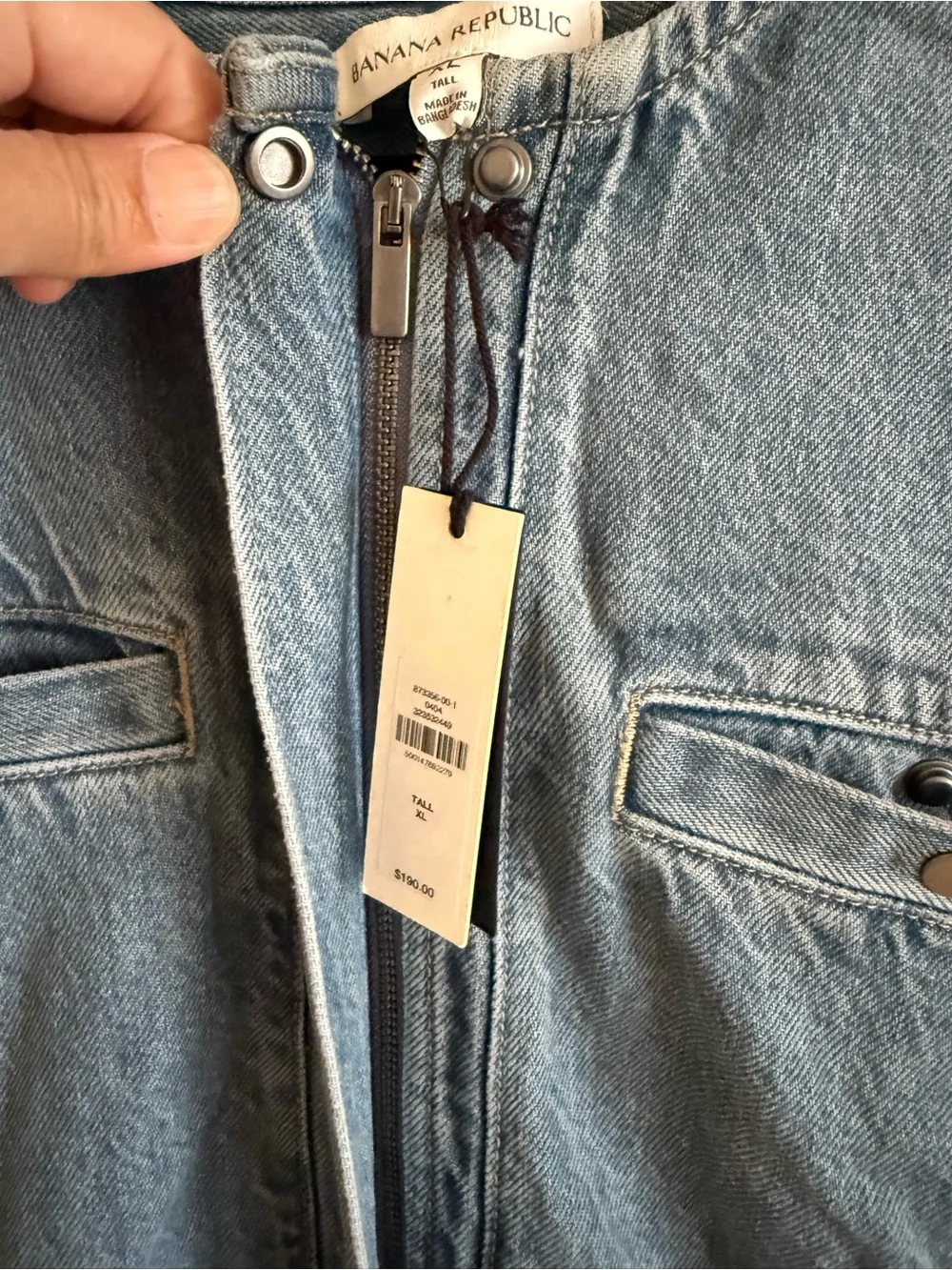 NWT Banana Republic Blue Denim Jumpsuit Size XL Tall